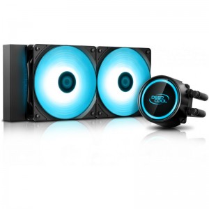 COOLER DeepCool CPU universal. cu LICHID. soc LGA2011(3)/1366/115x & FMx/AM4/AM3x/AM2x - GAMMAXX L240T BLUE